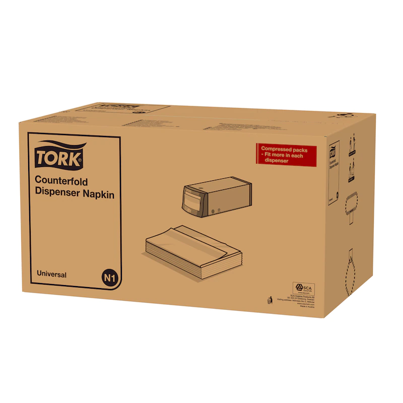 Servetele de masa 33 x 30 cm, 1 strat, alb, Tork