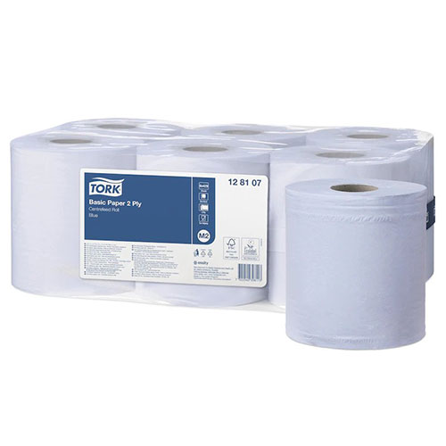 Lavete multifunctionale pentru uz general, derulare centrala, Basic 150.02 m, albastru , Tork