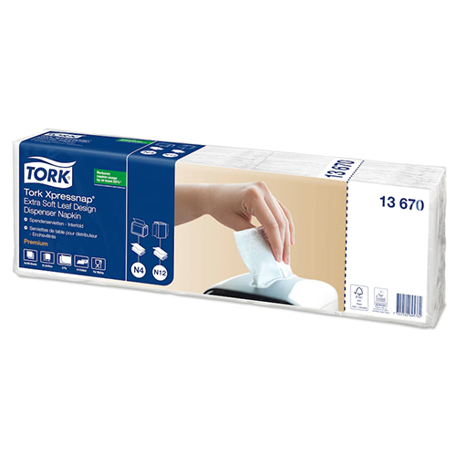 Servetele de masa pentru dispenser Xpressnap Extra Soft,1/4 alb, Tork
