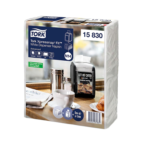 Servetele de masa pentru dispenser Tork Xpressnap Fit, alb, Tork