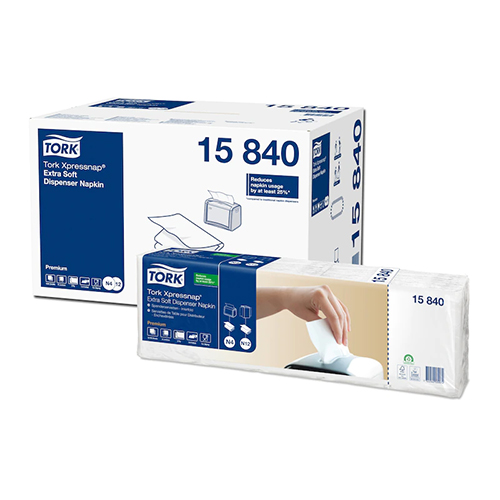 Servetele de masa pentru dispenser Xpressnap Extra Soft, 1/4 alb, Tork