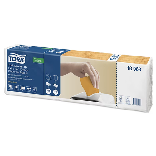 Servetele de masa pentru dispenser Xpressnap, Extra Soft 1/2 portocaliu, Tork