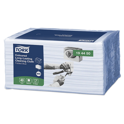 Lavete multifunctionale pliate pentru utilizare indelungata Long-Lasting, Tork, albastru