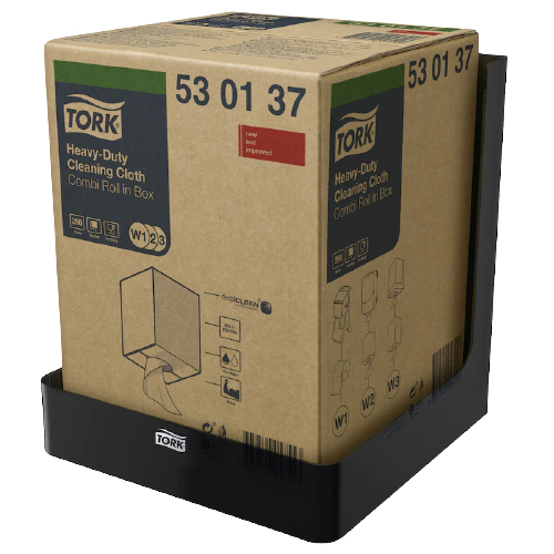Dispenser de perete pentru role-lavete industriale, negru, Tork