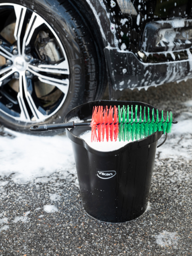 Perie jante auto &Oslash;105 mm 425 mm, peri moi, neagra, Vikan