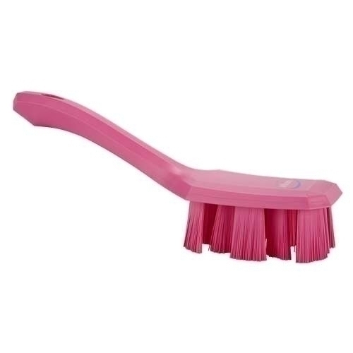 Perie UST cu maner scurt si peri duri 260 mm. Vikan, roz