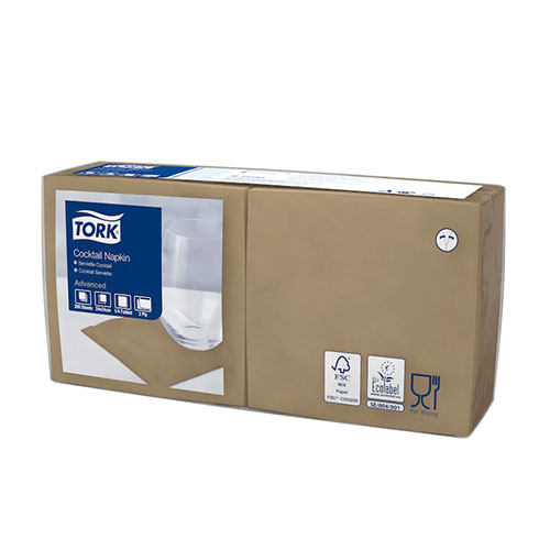 Servetele de masa cocktail 24 x 24 cm , alb, Tork maro 