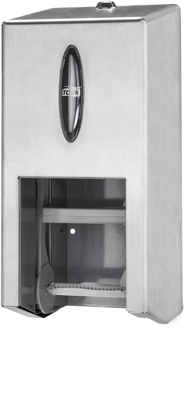 Dispenser hartie igienica rola medie compacta, argintiu, Tork Coreless