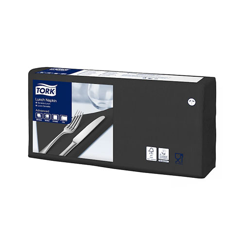 Servetele de masa, 1/4, 33 x 33 cm, Lunch , Alb, Tork, alb negru 
