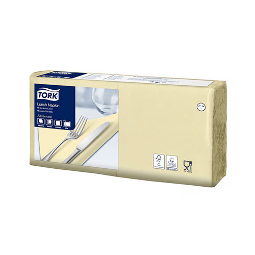 Servetele de masa, 1/4, 33 x 33 cm, Lunch , Alb, Tork, alb galben sampanie 