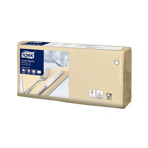 Servetele de masa, 1/4, 33 x 33 cm, Lunch , Alb, Tork, alb galben 