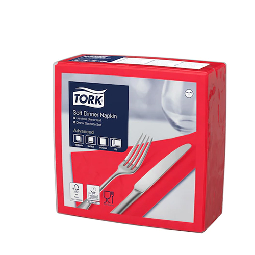 Servetele de masa 3 straturi Dinner 39 x 39 cm 100 buc 1/4, Tork, maro rosu 