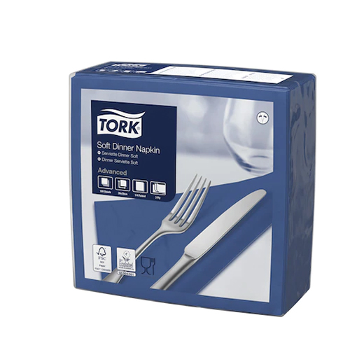 Servetele de masa 3 straturi Dinner 39 x 39 cm 100 buc 1/4, Tork, maro albastru inchis 