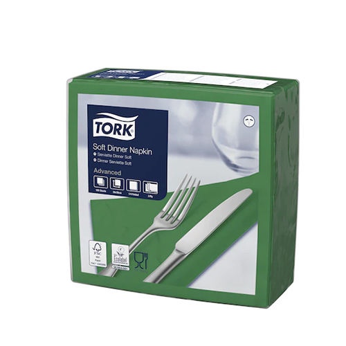 Servetele de masa 3 straturi Dinner 39 x 39 cm 100 buc 1/4, Tork, maro verde 