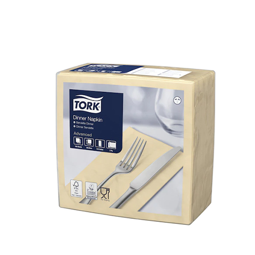 Servetele de masa Dinner impaturite 1/8 - 39 x 39 cm, Tork, alb galben sampanie 
