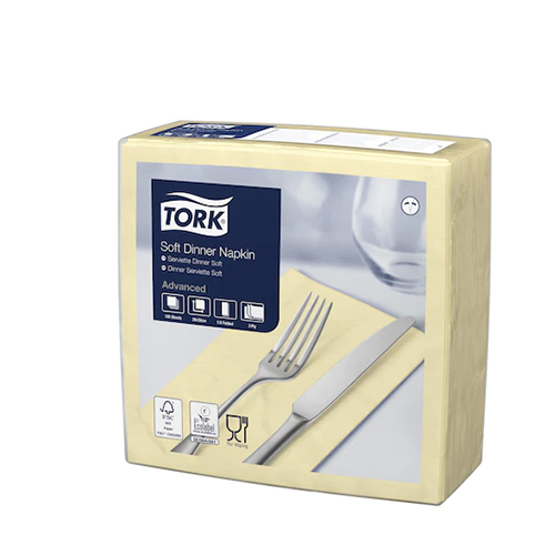 Servetele de masa Dinner 3 straturi 39 x 39 cm 100 buc. Tork, alb galben sampanie 