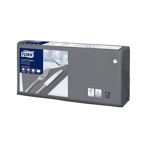 Servetele de masa, 1/4, 33 x 33 cm, Lunch , Alb, Tork, alb antracit 