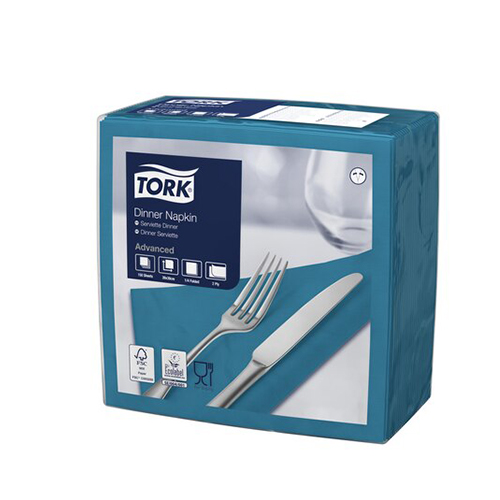 Servetele de masa Dinner 2 straturi 39 x 39 cm, Tork, alb smarald 