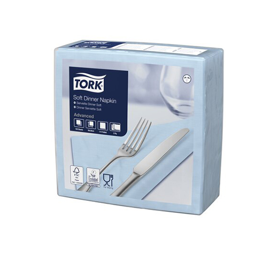 Servetele de masa 3 straturi Dinner 39 x 39 cm 100 buc 1/4, Tork, maro albastru 