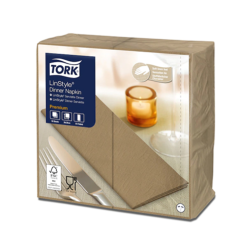Servetele de masa Premium 39x39 1/8, LinStyle Tork, alb natural 