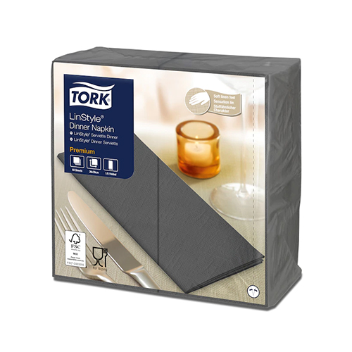Servetele de masa Premium 39x39 1/8, LinStyle Tork, alb antracit 
