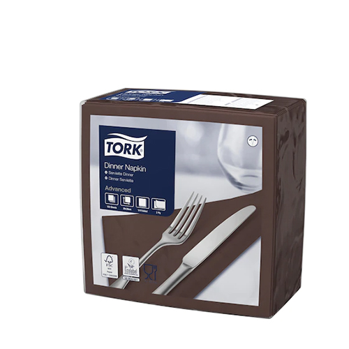 Servetele de masa Dinner 2 straturi 39 x 39 cm, Tork, alb maro inchis 