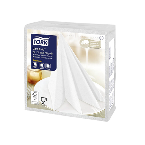 Servetele de masa Premium 48x48 impaturite 1/4,alb, Tork LinStyle