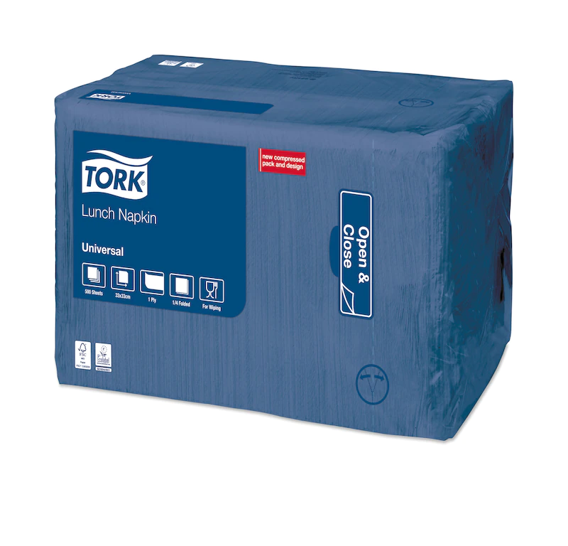 Servetele de masa 33 x 33 cm, Tork, alb albastru inchis 