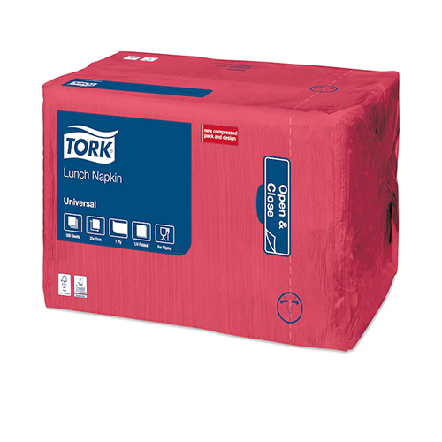 Servetele de masa 33 x 33 cm, Tork, alb rosu 