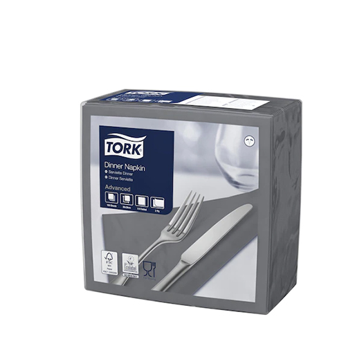 Servetele de masa Dinner 2 straturi 39 x 39 cm, Tork, alb antracit 