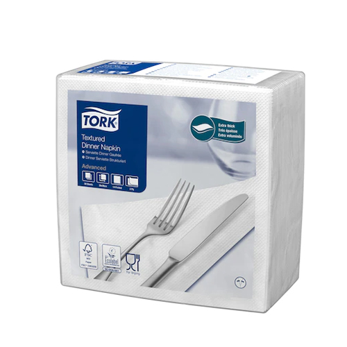 Servetele de masa Dinner 39 x 39 cm 50 buc. alb 1/4, Tork, alb