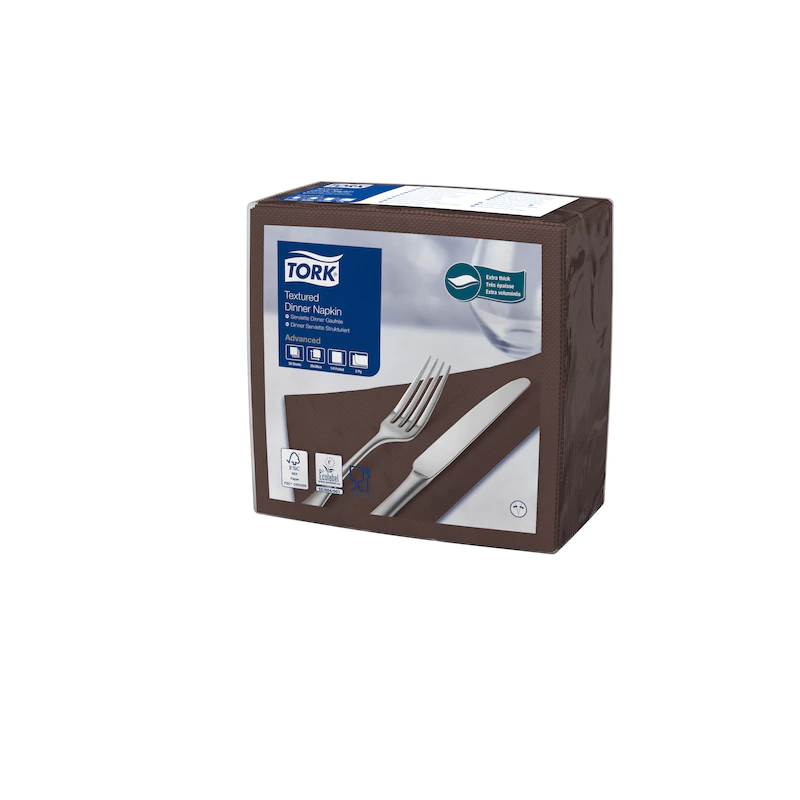 Servetele de masa Dinner 39 x 39 cm 50 buc. alb 1/4, Tork, alb maro 
