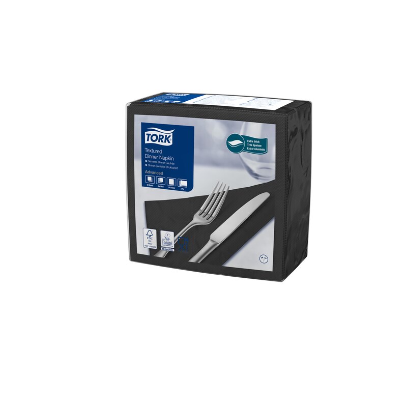 Servetele de masa Dinner 39 x 39 cm 50 buc. alb 1/4, Tork, alb negru 