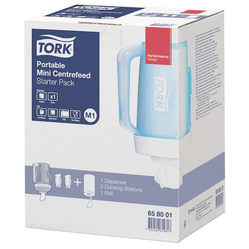 Starter Pack cu dispenser de prosoape hartie, rola cu derulare centrala, Mini, Tork
