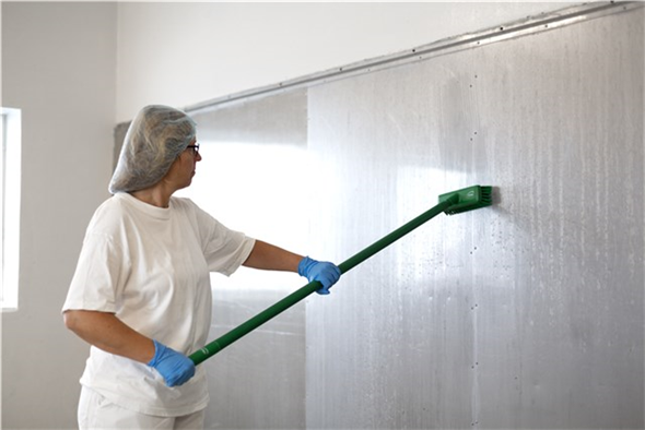 Perie pentru pereti-pardoseli, 225 mm, peri duri, Vikan, albastru