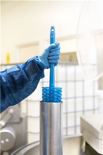 Perie curatare tevi Ultra Hygiene Ø90 mm, peri medii/duri, Vikan, albastru