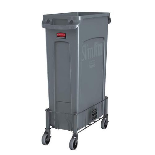 Carucior inox Slim Jim Single (individual), Rubbermaid
