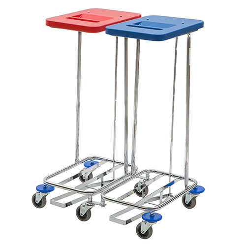 Carucior colectare lenjerie Meditrans double cu pedala, Vermop
