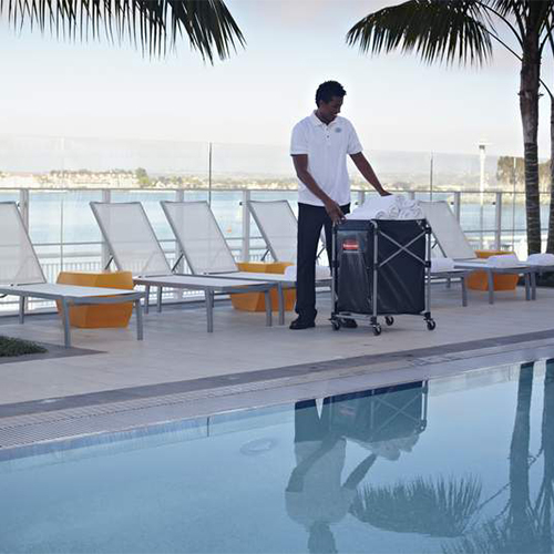 Carucior X-Cart pliabil pentru rufe 150 L, gri, Rubbermaid