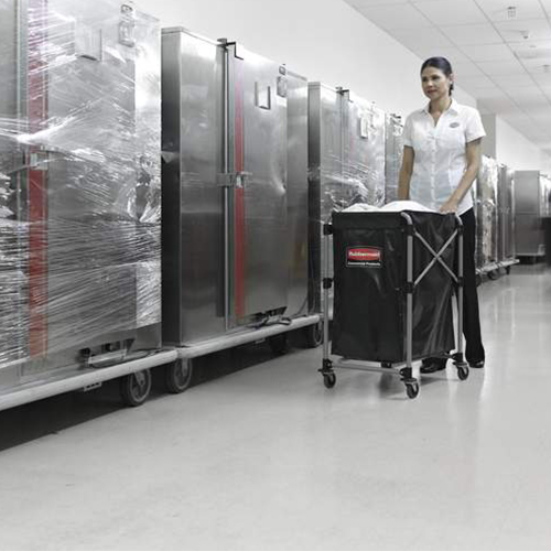 Carucior X-Cart pliabil pentru rufe 150 L, gri, Rubbermaid