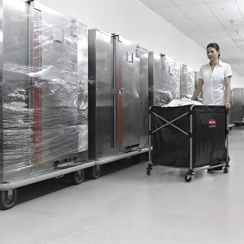 Carucior X-Cart pliabil pentru rufe 300 L, gri, Rubbermaid