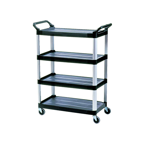 Carucior X-Tra pentru servire cu 4 rafturi 135 kg, negru, Rubbermaid