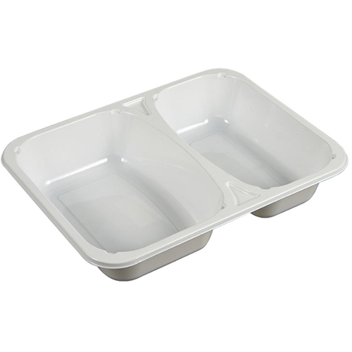 Caserola meniu termosudabila, 2 compartimente, 450-660 ml, alba, Abena