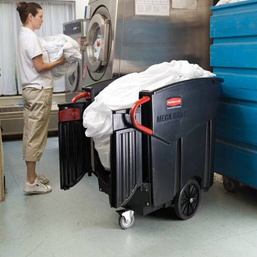 Colector deseuri mobil Mega Brute 450 L, negru, Rubbermaid