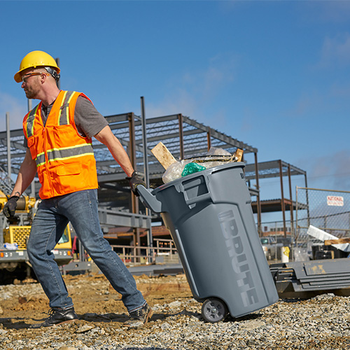 Container Brute cu roti de transport 166.5 L, gri, Rubbermaid
