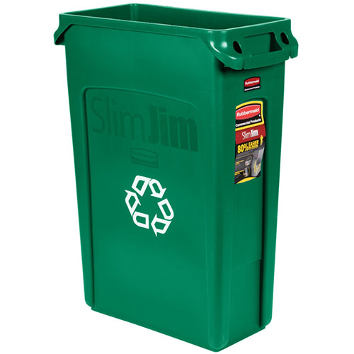 Container Slim Jim cu canale de ventilare 87 L reciclare deseuri, Rubbermaid