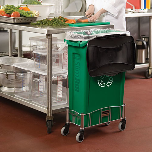 Container Slim Jim cu canale de ventilare 87 L reciclare deseuri, Rubbermaid