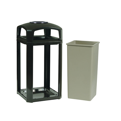 Container Landmark Series cu suport/fara panouri 189.2 L, negru - Rubbbermaid