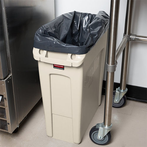 Container Slim Jim cu canale de ventilare 60 L, crem, Rubbermaid, bej