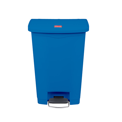 Container Slim Jim cu pedala in fata 50 L, albastru, Rubbermaid